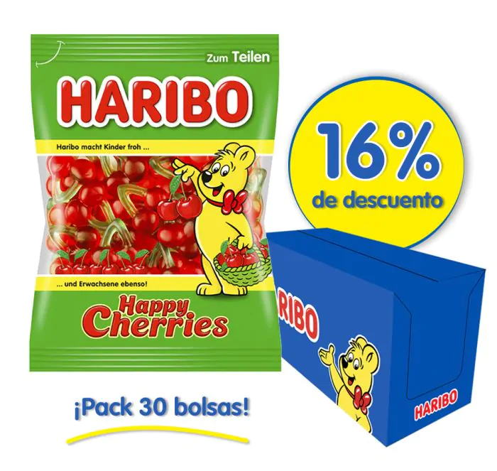 Happy Cherries - Caja de 30 bolsas x 200 gr.